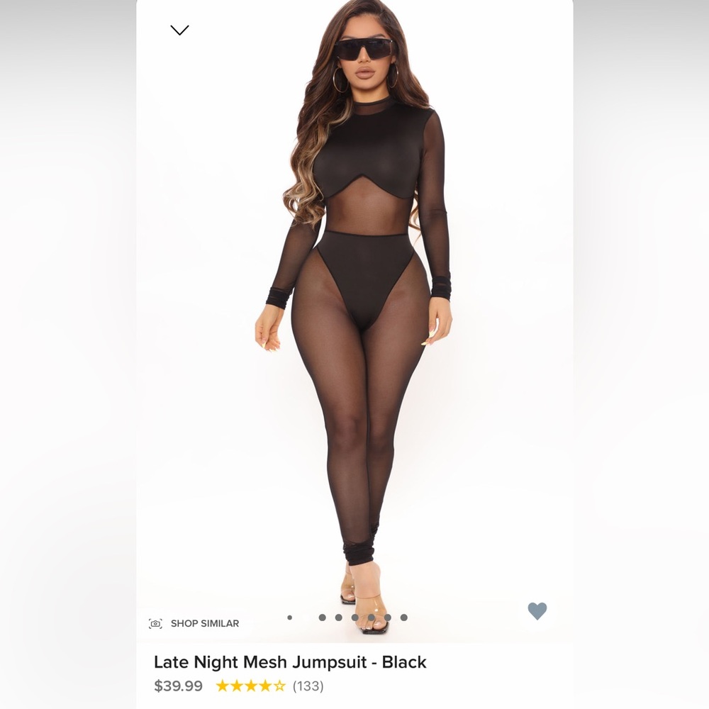 Mesh Fashion Nova jumpsuit Worn once, beautiful!